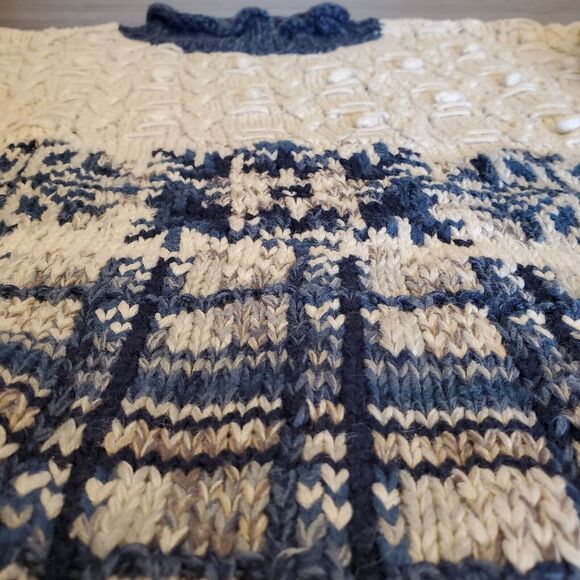 Vtg 90s Era Cable Knit Chenille Crewneck PomPom Sweater Women's S/M Collectible - Picture 10 of 15